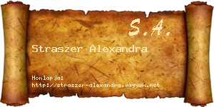 Straszer Alexandra névjegykártya